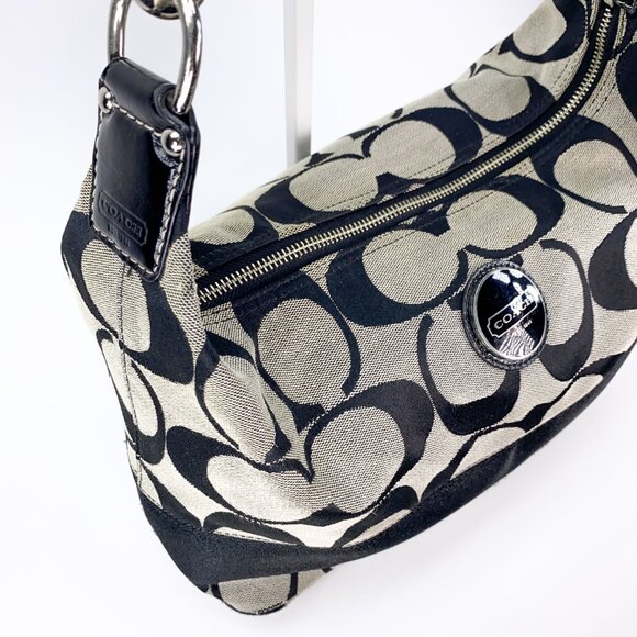 COACH Hobo Signature Stripe Canvas Shoulder bag - E1094-F15197 - Picture 5 of 15